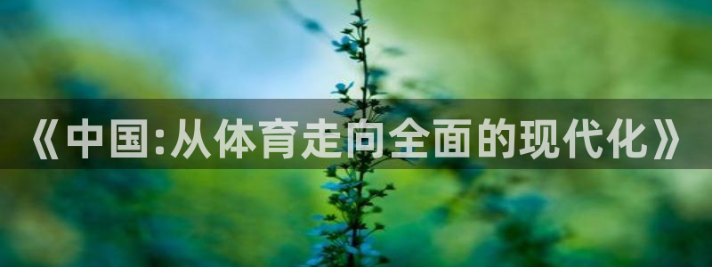 bbin视讯下：《中国:从体育走向全面的现代化》